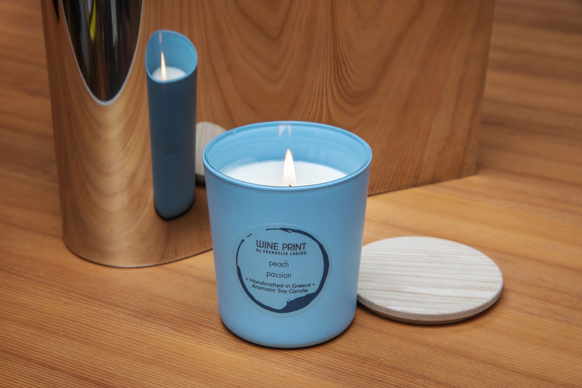 Peach Passion Baby Blue ceramic cup